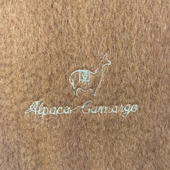 Alpaca Camargo Rectangle Fringe Alpaca Blend Scarf Unisex Brown 9 x 73" Peru - Picture 2 of 5